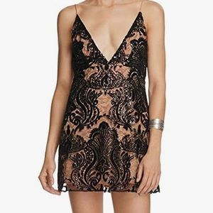 Free people night shimmer mini dress